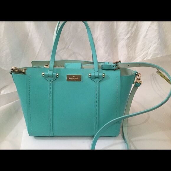 Kate spade light blue handbag tote shoulder bag - Picture 5 of 12